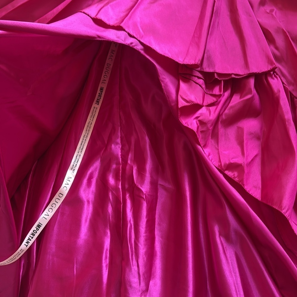 Mac Duggal Long Plus-Size Formal Dress 68525 sz 16W pink ruffle layered gown NWT - Picture 12 of 16